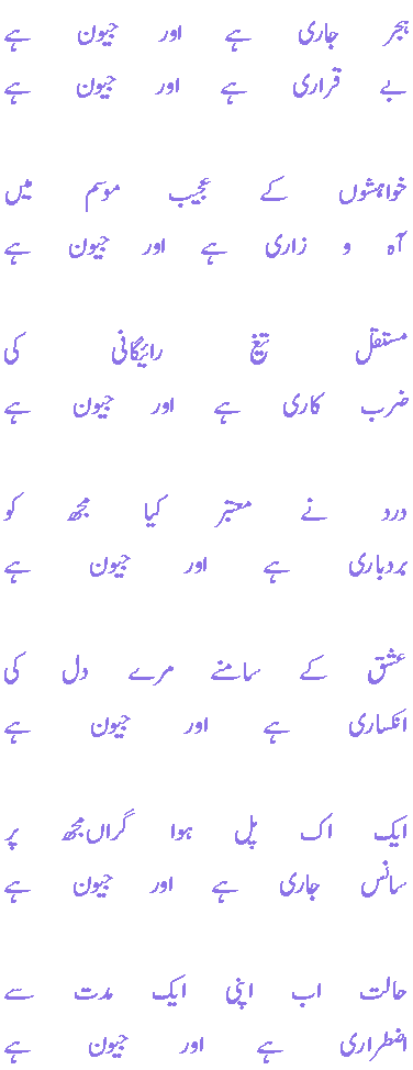 Hijar Jari Hai Aur Jeevan - Urdu Poetry By Farhat Abbas Shah