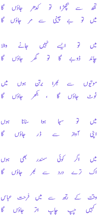 Tujh Pe Bichra - Urdu Poetry By Farhat Abbas